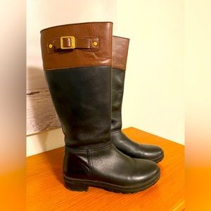 Hunter Black and Brown Ankle Boots